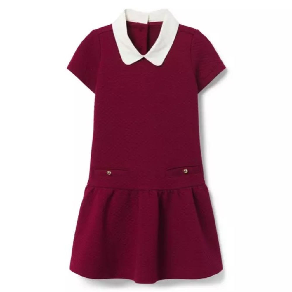 Janie & Jack Drop Waist Dress with White Collar